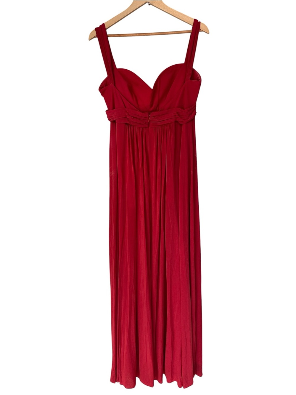 BCBGMAXAZRIA Dark Red Floor-Length Evening Gown, Sweetheart Bodice, Size Large